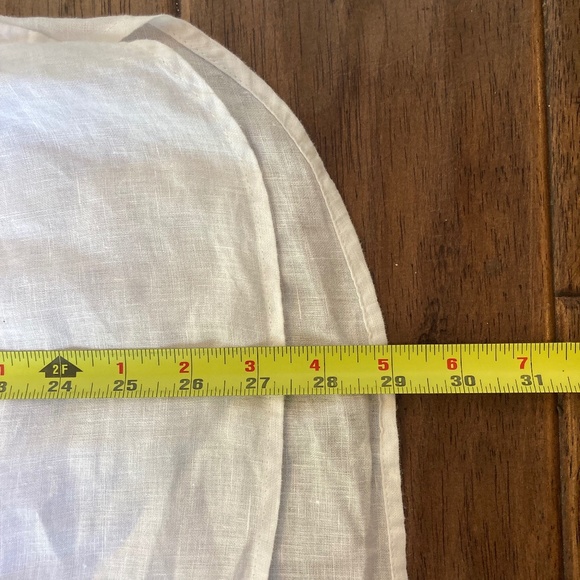 TALBOTS 100% Linen Popover Tunic Top Medium White Side Button Detail Coastal - Picture 7 of 8